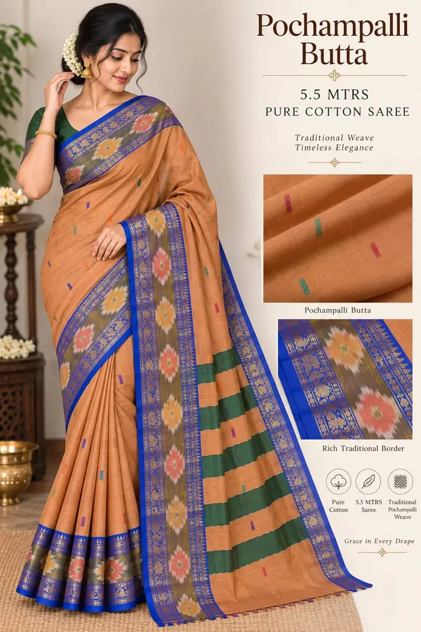 pochampalli_butta_5.5_mtrs_pure_cottan