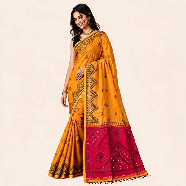 Mustard_Cotton_Printed_Saree_For_Women