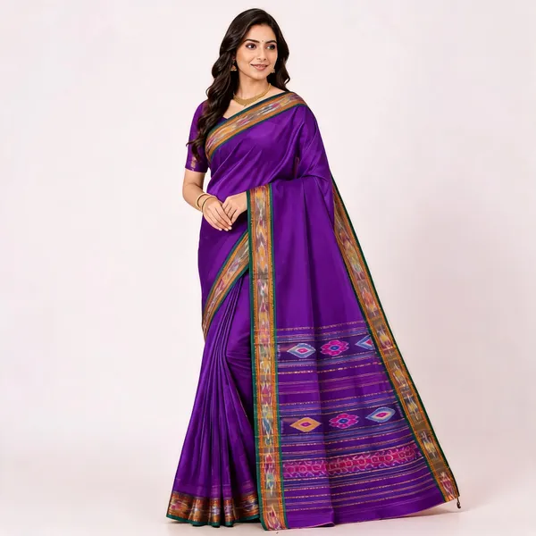 Purple_Cotton_Pochampalli_Saree_For_Women