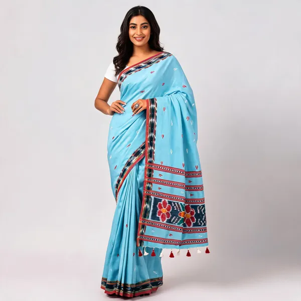Blue_Khadi_Handloom_Woven_Saree_For_Women