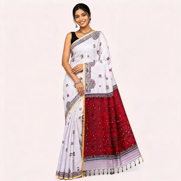 White_Cotton_Printed_Saree_For_Women