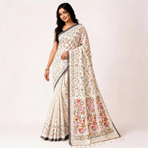 Cream_Cotton_Khadi_Handloom_Floral_Saree_For_Women