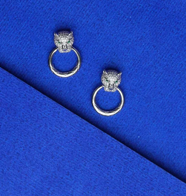 Panther_Face_Stud_Earrings