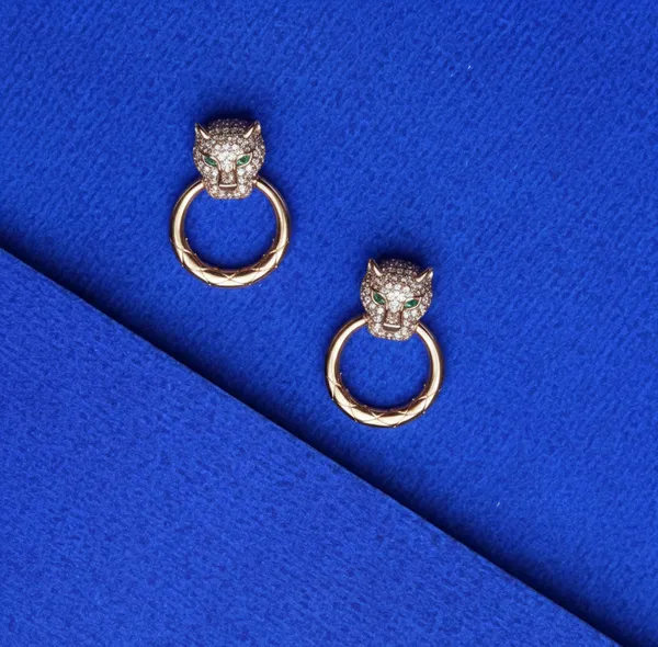 Panther_Face_Stud_Earrings