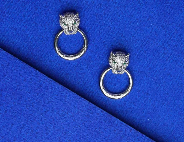 Panther_Face_Stud_Earrings