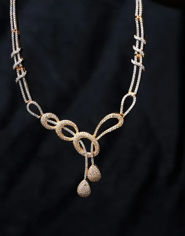 Golden_Knot_Cz_Necklace_Set