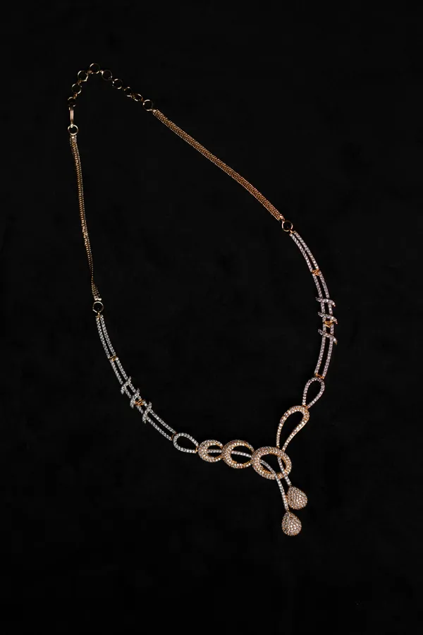 Golden_Knot_Cz_Necklace_Set