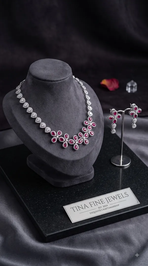 Elegant_Pink_Teardrop_Floral_Necklace_&_Earrings_Set