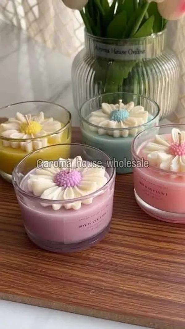 Glass_Soy_Wax_Floral_Daisy_Jar_Scented_Candle
