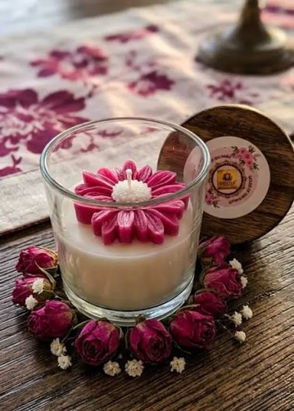 Glass_Soy_Wax_Floral_Daisy_Jar_Scented_Candle
