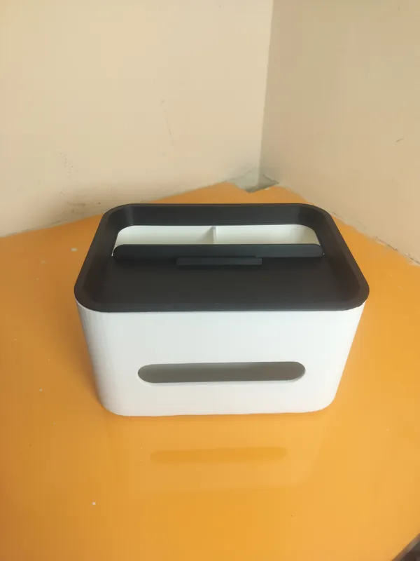 Tissue_Box_and_Remote_Holder_White_and_Black
