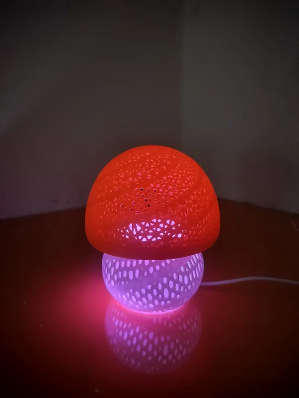 Mushroom_Night_Lamp_with_E10_LED_kit_White_and_Orange