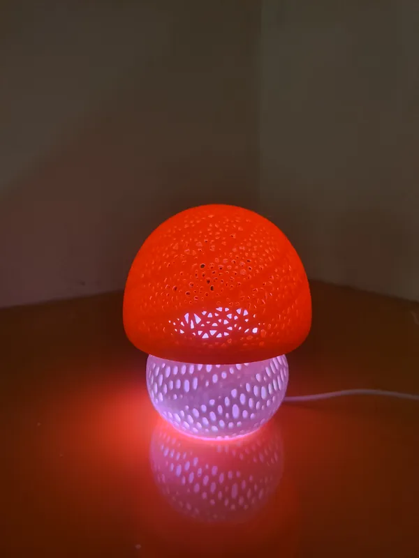 Mushroom_Night_Lamp_with_E10_LED_kit_White_and_Orange