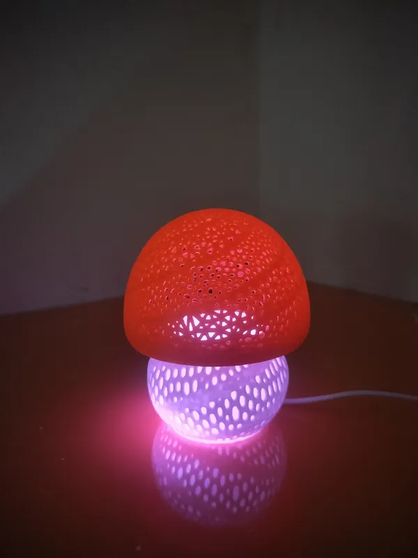 Mushroom_Night_Lamp_with_E10_LED_kit_White_and_Orange