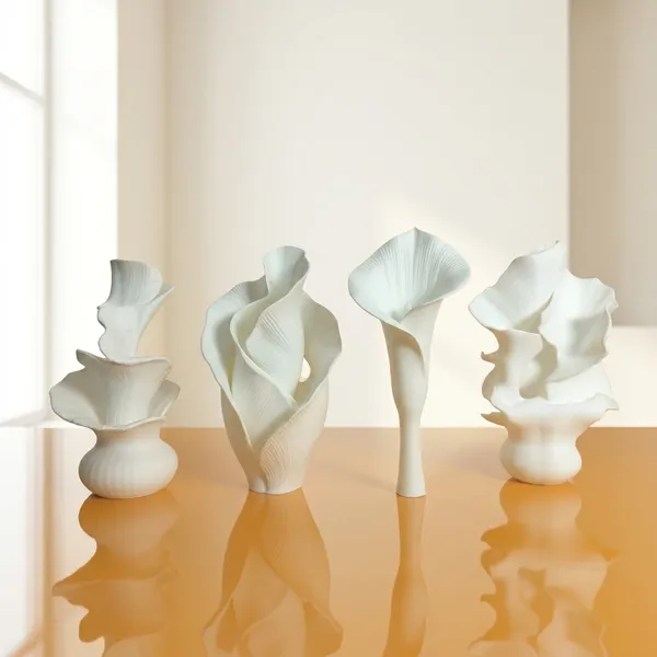 Flower_Sculpture_Set_OF_4_Large_(H-18to_20_cms_each)White