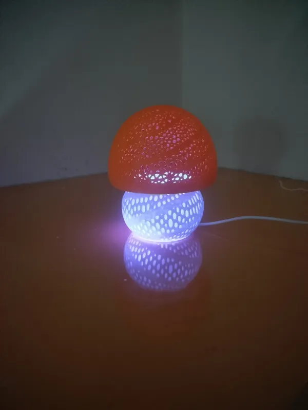 Mushroom_Night_Lamp_with_E10_LED_kit_White_and_Orange