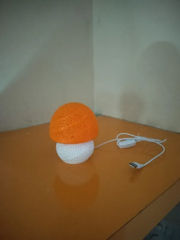 Mushroom_Night_Lamp_with_E10_LED_kit_White_and_Orange