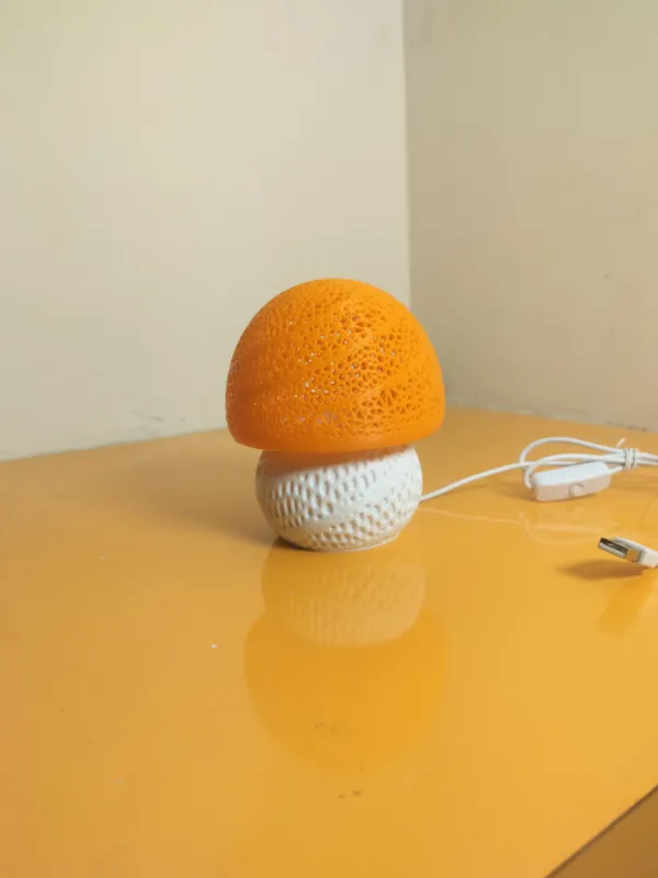 Mushroom_Night_Lamp_with_E10_LED_kit_White_and_Orange