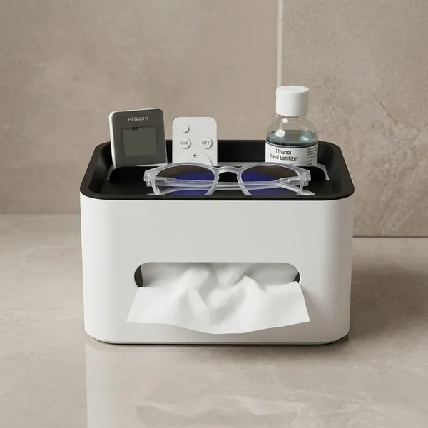 Tissue_Box_and_Remote_Holder_White_and_Black