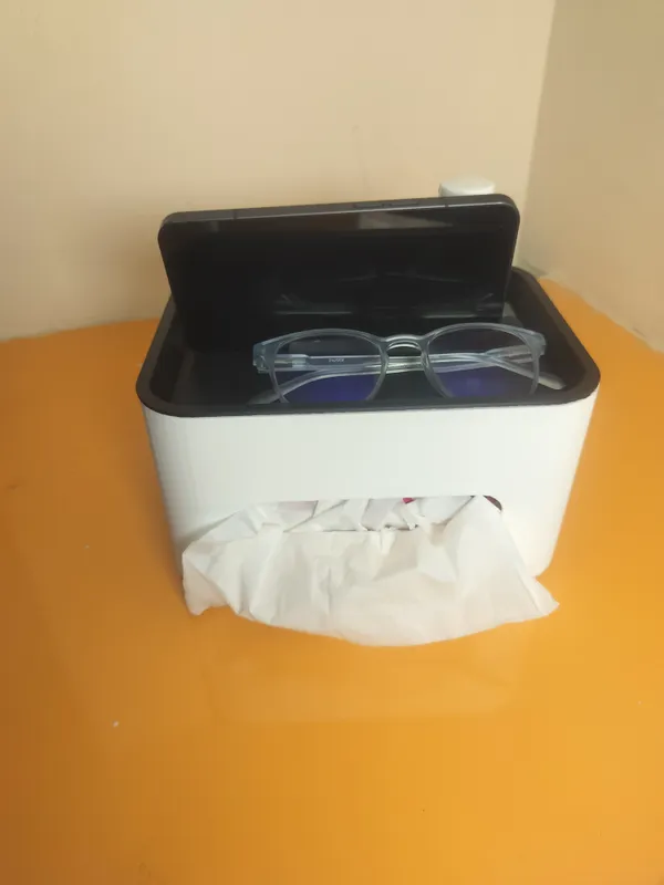 Tissue_Box_and_Remote_Holder_White_and_Black