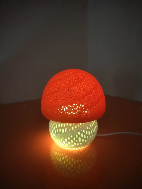 Mushroom_Night_Lamp_with_E10_LED_kit_White_and_Orange