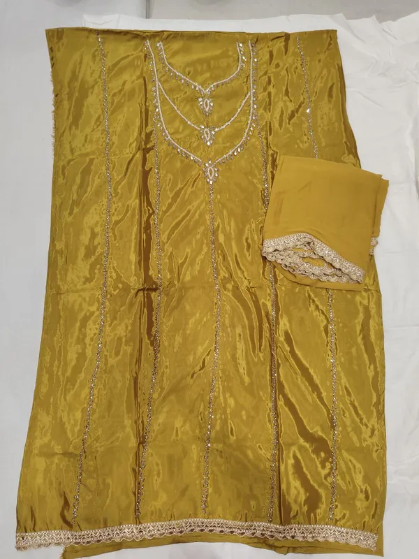 Mustard_Embellished_Straight_Kurta_Set_for_Women(unstitched_top-silk_,salwar-rayon_,dupatta-chiffon)