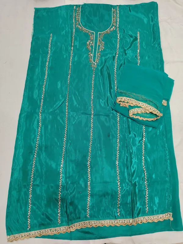 Teal_Shimmer_Straight_Kurta_for_Women(unstitched_top-silk_,salwar-rayon_,dupatta-chiffon)