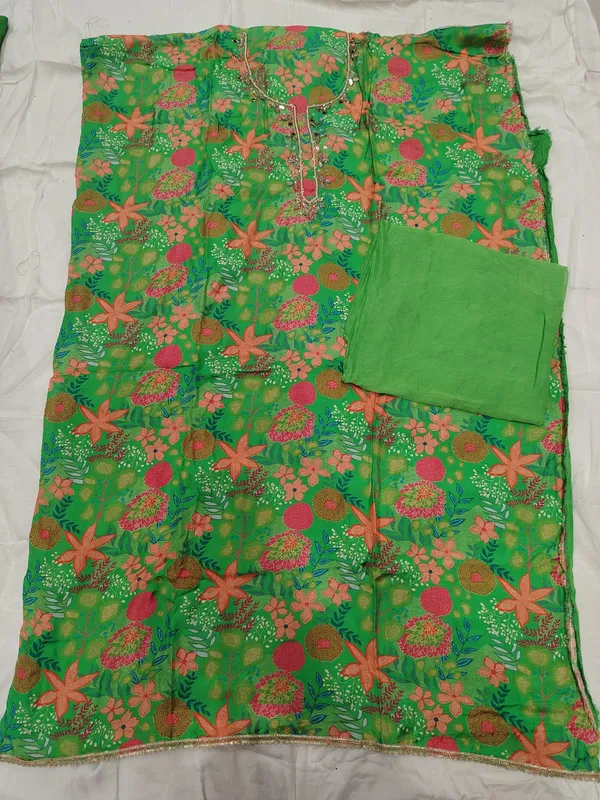 Green_Floral_Print_Kurta_Set_for_Women(unstitched_top-silk_,salwar-rayon_,dupatta-chiffon)