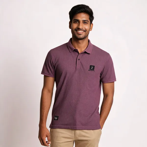 Maroon_Cotton_Blend_Textured_Regular_Fit_Polo_T_Shirt_For_Men
