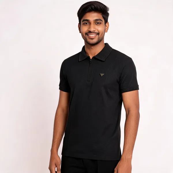 Black_Cotton_Blend_Regular_Fit_Polo_T_Shirt_For_Men