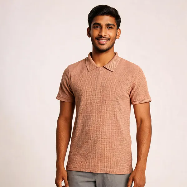 Brown_Cotton_Blend_Textured_Regular_Fit_Polo_T_Shirt_For_Men