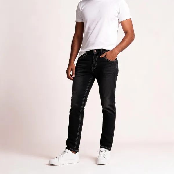 Black_Cotton_Blend_Slim_Fit_Jeans_For_Men