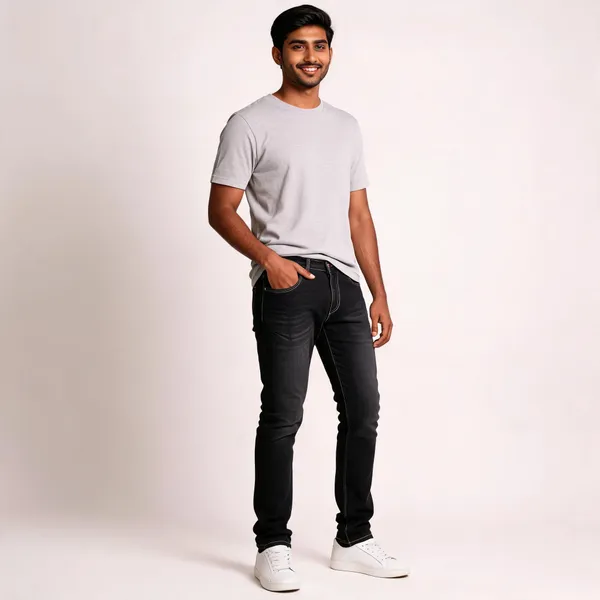 Black_Cotton_Blend_Slim_Fit_Jeans_For_Men