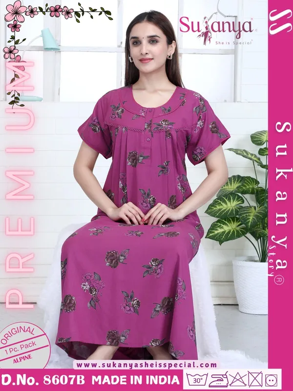 Magenta_Premium_Alpine_Cotton_Nightdress_For_Women