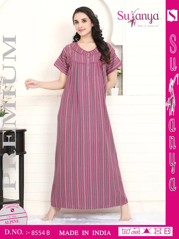 Pink_Premium_Alpine_Cotton_Nightdress_For_Women