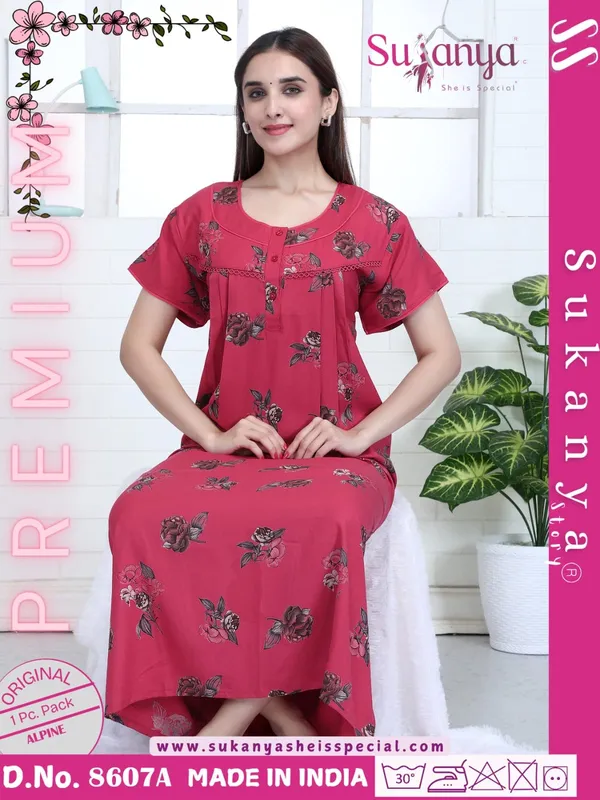 Magenta_Premium_Alpine_Cotton_Nightdress_For_Women