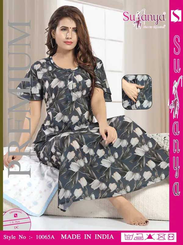 Grey_Premium_Cotton_Nightdress_For_Women