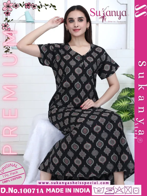 Black_Premium_Cotton_Nightdress_For_Women