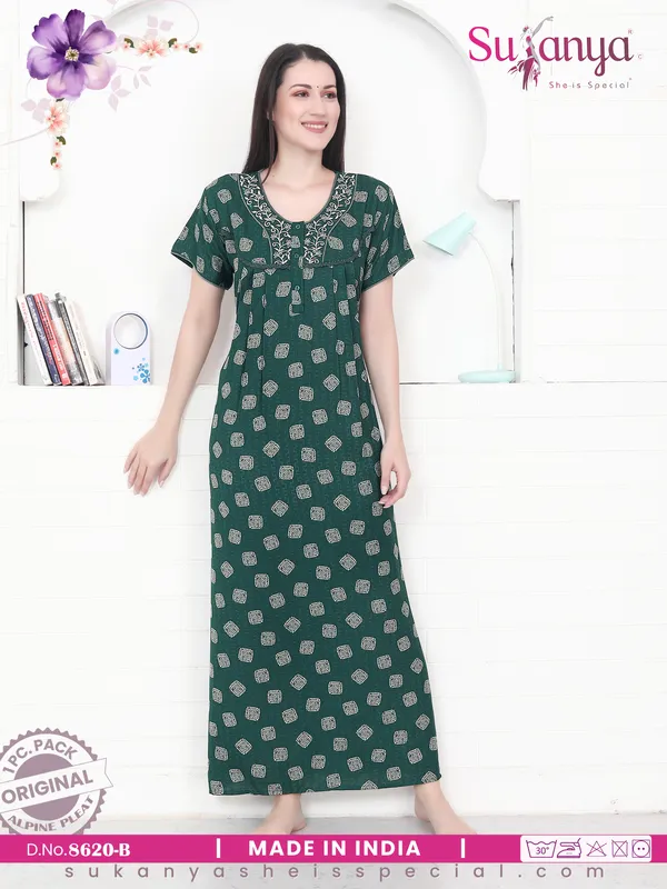 Green_Premium_Alpine_Cotton_Nightdress_For_Women
