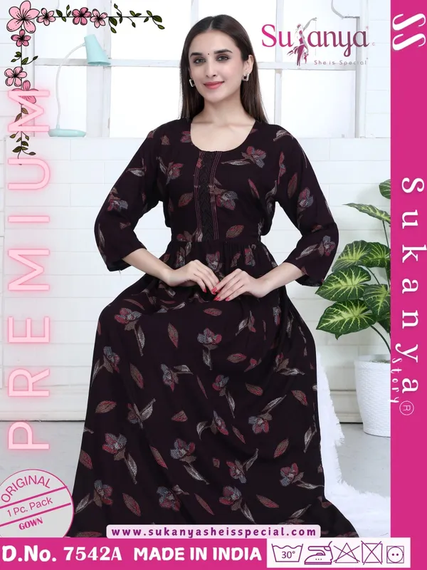 Black_Premium_Alpine_Cotton_Nightdress_For_Women