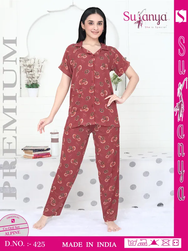 Maroon_Premium_Alpine_Cotton_Nightdress_For_Women