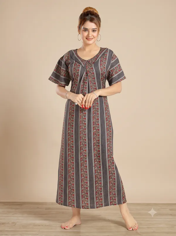 Dusky_Grey_Premium_Alpine_Cotton_Maternity_Gown_for_Women