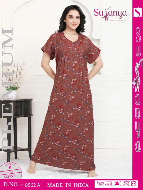 Brown_Premium_Alpine_Cotton_Nightdress_For_Women