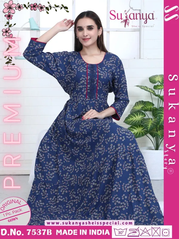 Blue_Premium_Alpine_Cotton_Nightdress_For_Women