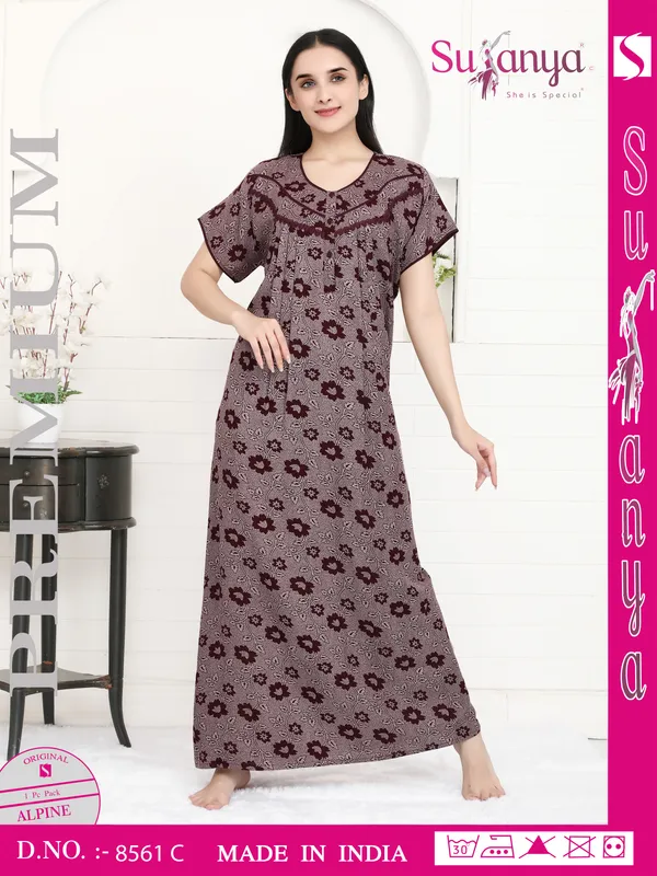 Mauve_Premium_Alpine_Cotton_Nightdress_For_Women