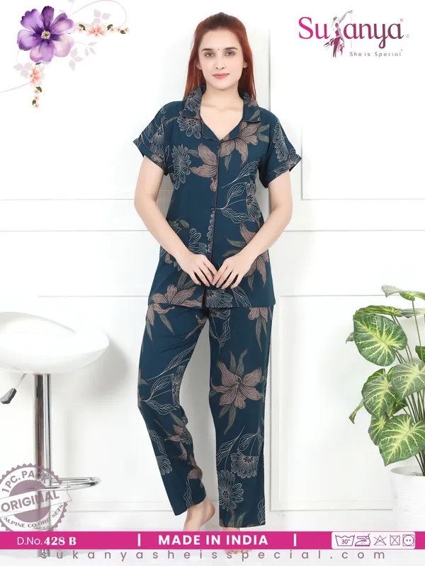 Navy_Blue_Premium_Alpine_Cotton_Nightdress_For_Women