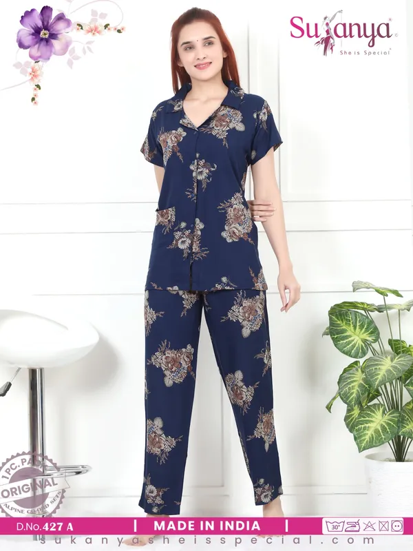 Navy_Blue_Premium_Alpine_Cotton_Nightdress_For_Women