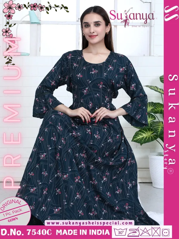 Blue_Premium_Alpine_Cotton_Nightdress_For_Women