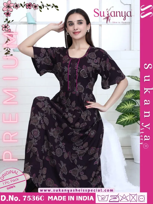 Black_Premium_Alpine_Cotton_Nightdress_For_Women