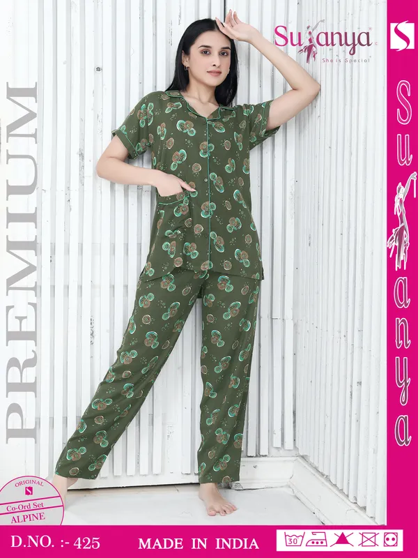 Olive_Green_Premium_Alpine_Cotton_Nightdress_For_Women